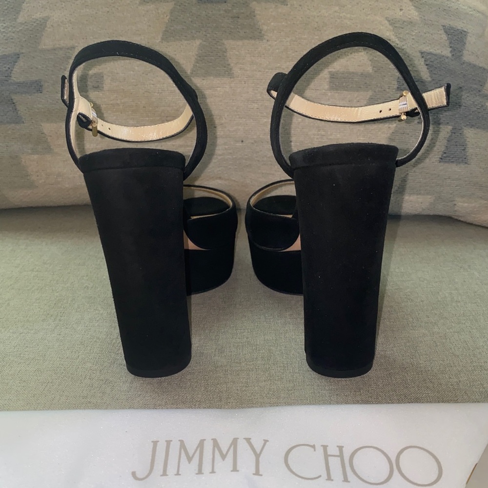 Jimmy Choo peachy 125 mm peachy black suede NWT 35.5 - Picture 5 of 14